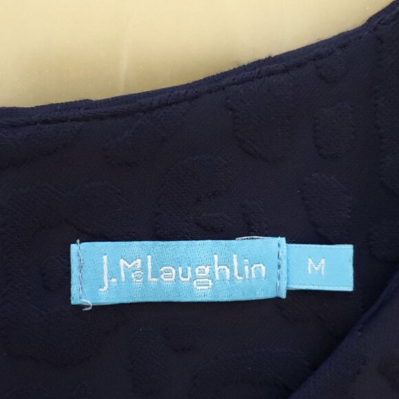 J.McLaughlin Catalyst Navy Dress in Textured Posh Cheetah Jacquard Size Medium - Picture 8 of 14